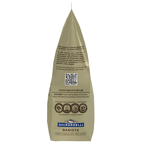 Ghirardelli Chocolate Company Dark Chocolate Barista Mini Chips 10,000 per lb, 5lb. Bag (Pack of 1)