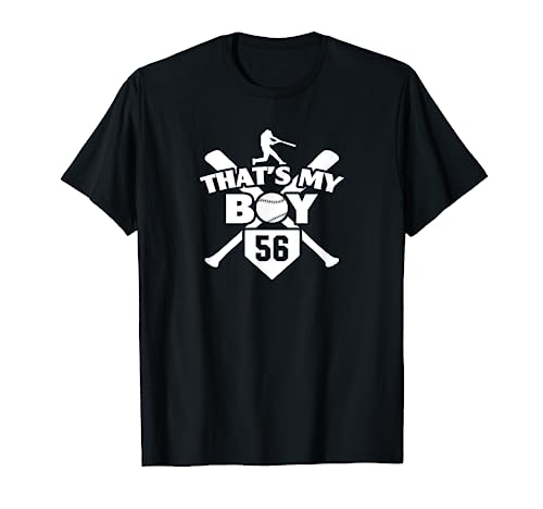 Baseball Mom Dad That's My Boy #56 Baseball Numero 56 Jersey Maglietta