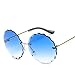 Produktbild Sonnenbrille Antireflex Metall Runde Randlose Mode Frauen Sonnenbrille Im Freien Männer Brille Rahmen Vintage Sonnenbrille Uv400-Blau