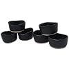 roro Handmade 2-Inch Matte Black Ceramic Pinch Bowls, Set of 6 Versatile Stoneware for Spices, Condiments, Appetizers & Finger Foods