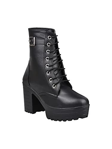 Shoetopia Women Shoeopia & Girls Strappy High Ankle Boot Buckle Ankle Boots