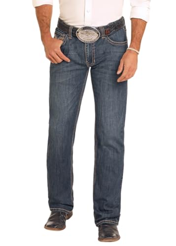 Rock & Roll Denim Men's Slim Fit Thick Stitch Straight Leg Jeans2