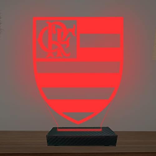 Luminária Led 3d Time Flamengo Futebol Abajur Luxo