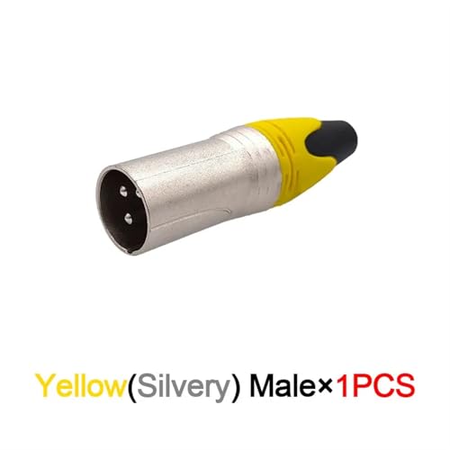 Conector XLR de 3 pines macho color amarillo para cable de audio de altavoz 2