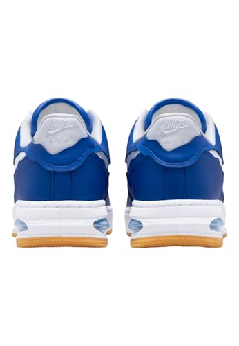 Nike Men's Air Force 1 Low EvoSneaker, Tm Royal White Aquarius Blue Gum Yellow, 7.5 UK