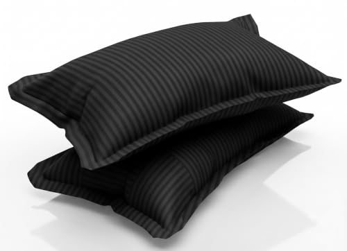 Image of Satin Striped Glace Cotton Double bedsheet with 2 Pillow Cover | Soft & Smooth Finish | Double Bed bedsheet 90 x 90 Inch | Pillow Cover 18 x 28 Inch | Breathable, Fade Resistant