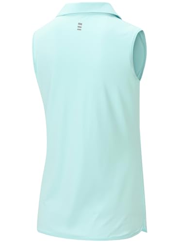 Image of BGOWATU Women's Sleeveless Golf Polo Shirts 1 /4 Zip Tennis Tank Tops with Collar UV Protection Quick Dry