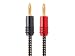 Monoprice 113719 Affinity Premium 14 Gauge AWG Braided Speaker Wire/Cable - 10ft Black with Gold Plated Banana Plug Connectors and Oxygen-Free Copper Conductors