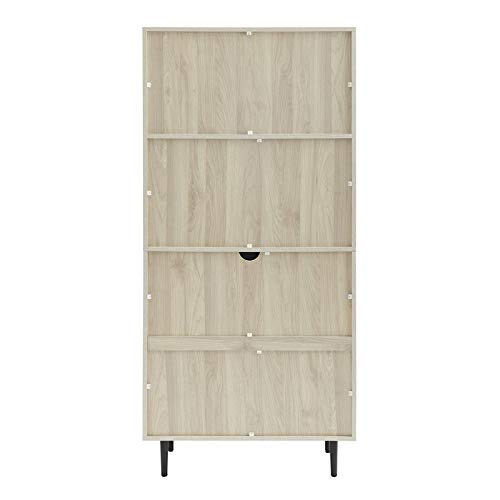 Walker Edison Secretary Hutch Wood Desk With Keyboard Drawer Bookshelf Storage Home Office Storage Cabinet, 64 Inch, Birch #TOP5