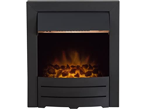 Image of Adam Colorado Electric Fire in Black with Realistic LED Flame Effect and Dual Heat Settings