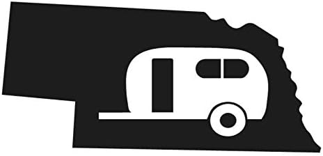 Nebraska State Camper Sticker - {Black} 5" Decal - NE Home RV Camping Camper Travel Trailer Sticker, Winnebago, R Pod, Jayco, Airstream, Grand Design, Forest River, Shitters Full, Camper, Glamping