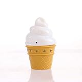 Manual Mechanical Timer Ice Cream Model Timers 60 Minutes Kitchen Cooking Timer Clock Loud Alarm Counters (White)