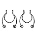 Homxi 2 Stück Zungenpiercing Set,16 Gauge Nasenpiercing 1.2mm Zungenpiercing Chirurgenstahl U mit Kugel Nasenpiercing Set Schwarz