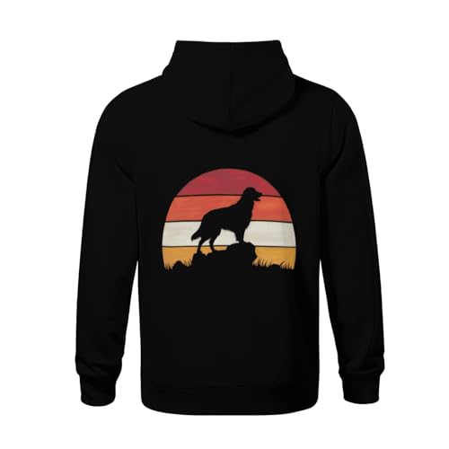 Kids Silhouette Retro Golden Retriever Pet Dog Boys Girls Lightweight Kangaroo Pocket Fleece Hoodies3