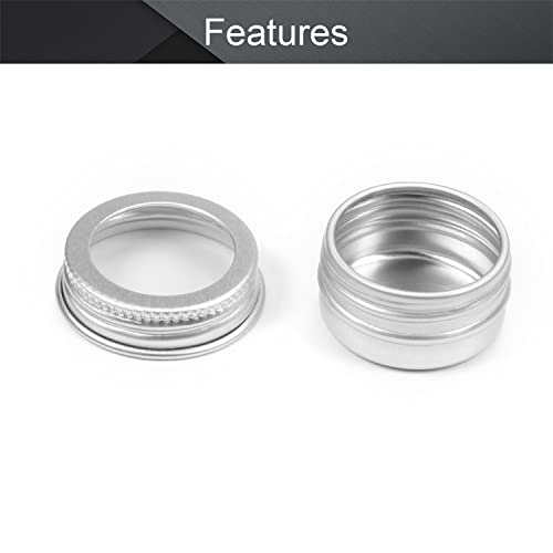 Image of Othmro 12Pcs 0.2oz Metal Round Tins Aluminum Tin Cans Jar Refillable Containers 5ml Tin Cans Tin Bottles Containers with Screw Lid for Salve Spices Lip Balm Tea Candies Silver 1.02x0.59in