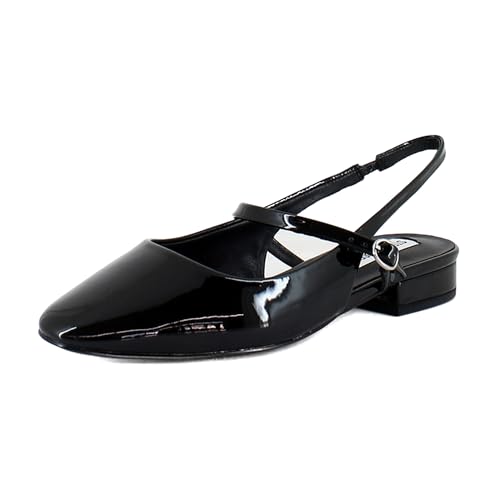 Steve Madden Womens Women's Baskin Ballet Flat, Black Patent, 6