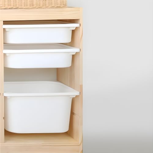 LITFAD Wooden Closed Back Kids Bookshelf Freestanding Bookcase Modern Display Cabinet Shelf with Drawers Children Toy Storage Cabinet for Bedroom, Living Room - 77\" L x 12\" W x 30\" H White - Thumbnail 4