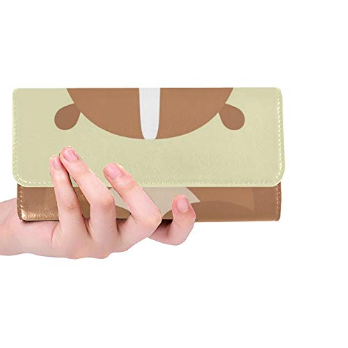 Preisvergleich Produktbild Einzigartiger Karikatur-tierischer Netter Hamster auf grüner Frauen-dreifachgefalteter Geldbörsen-Langer Geldbeutel-Kreditkarteninhaber-Fall-H...