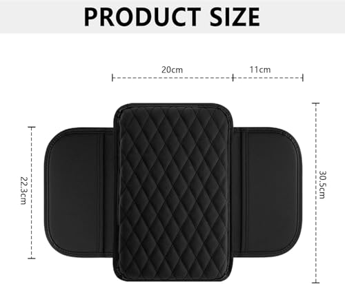 Car Center Console Cover for MG ZS/ZS EV 2017-2023, Car Armrest Cover Cushion with 2 Storage Bags,Car Interior Accessories