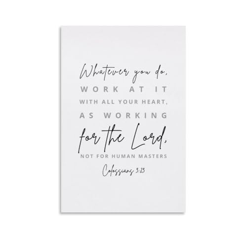 Bible Verse Wall Art Print Colossians 323 Baptism Scripture Canvas Christian Spiritual Inspiration Print Art Canvas Printing for Room Bathroom Bedroom Living Room Decoration 20x30inch(50x75cm) Unframe