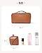 EACHY Travel Makeup Bag, Large Capacity Cosmetic Bags for Women, Waterproof Portable Open Flat Toiletry Bag Make up Bag with Divider and Handle, Gifts for Women (Brown, Large)