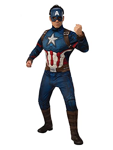 Rubie's Offizielles Luxuskostüm Captain America, Avengers Endgame, Kampfanzug, für Herren, Erwachsene, Standardgröße