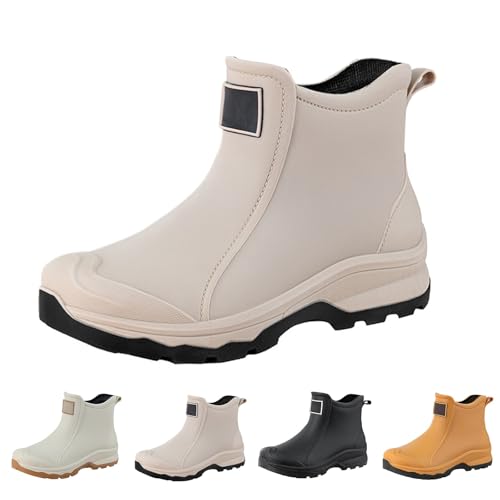 Richymfa Botas de lluvia para hombre ligeras a prueba de viento 2025 Botín de trabajo antideslizante cómodas botas de pesca media altura Chelsea Boot Walking Casual Botín de seguridad para hombre