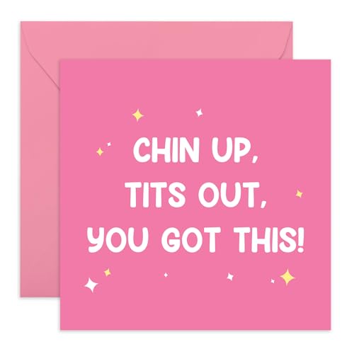 CENTRAL 23 Motivational Funny Card – Chin Up, Tits Out, You Got This! – Encouragement Greeting...