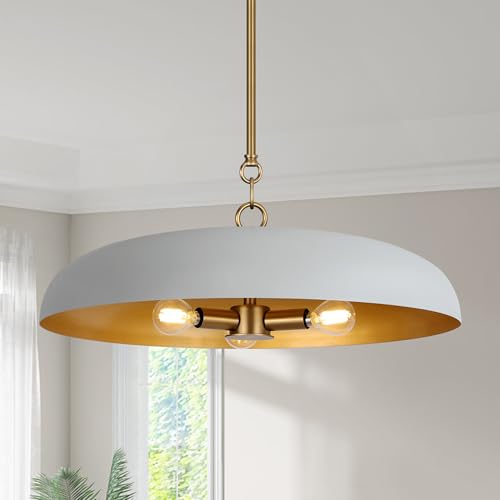 LamQee 20 Inch Oversized Large Pendant Lights, 3-Lights Gray and