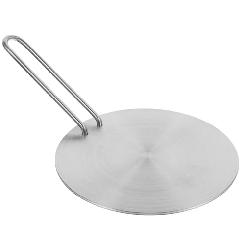 ERINGOGO Placa Adaptadora Inducción Acero Inoxidable con Mango Desmontable Difusor de Calor Multifuncional para Estufas Gas y Cocinas Inducción Transferencia Uniforme para Cocciones Largas