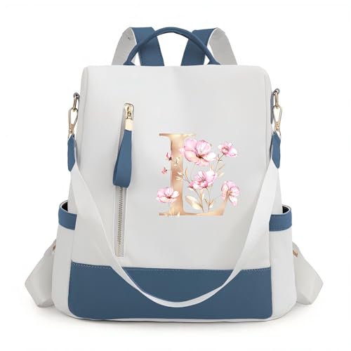 QIBANHUA Backpack for Women & Men 11 inches Ipad Backpack with Initials Backpack Purse with Anti-Theft Pocket Tote Shoulder Bag (L)