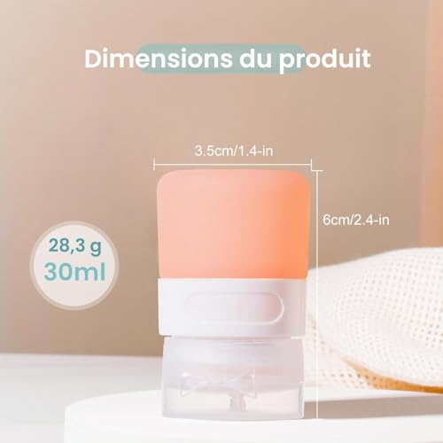 Lot de 4 Mini Bouteilles à Sauces 30ml,Bouteilles Souples et Compressibles pour Vinaigrette,Sauce,Ketchup,Miel,Confiture,Pot à Sauce Portables pour Salade et Condiments,Avec sac et Brosse de Nettoyage – vue 7