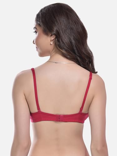 Image of FIMS - Fashion is my style Women Cotton Blend Non-Padded Bra Non-Wired Mould Seamless Cup Solid Bras Cup-B Pack of 1, Multicolor