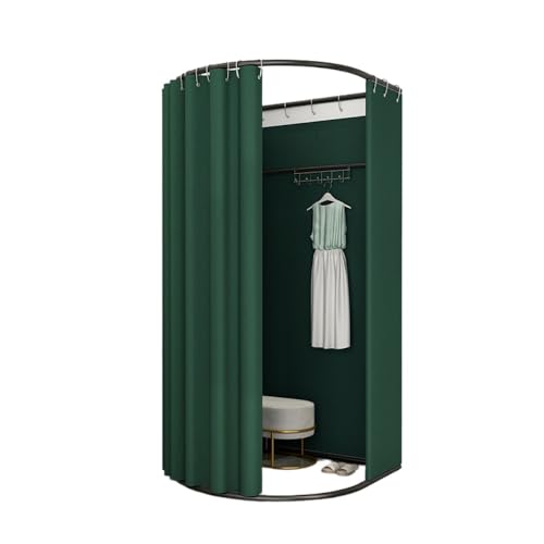 VGVGフィッティングルーム 更衣室 簡易試着室 ロッカールーム店舗 ス容量が大き 取り外し可能 インストールが簡単 厚手の遮光生地 (100*95*200cm,濃い緑色)