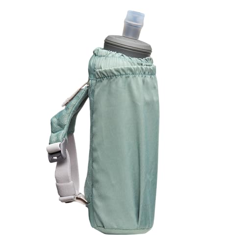 Nathan Handheld Soft Flask 18oz - Exo-Draw Insulated Collapsible Bottle - Grip-Free Strap & Rigid ExoSpine for Comfort/Support - Breathable Mesh Strap - Ideal Running/Hiking, Pinnacle, Sage Green