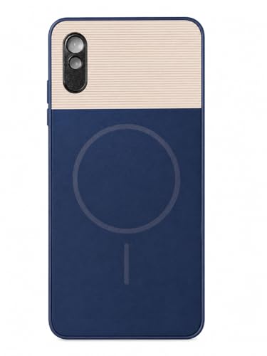 Image of Bintage Mac Safe Design Hard Slim Back Case | Soft Border Camera Protect | Dual PU Leather Finish Back Cover Compatible for MI REDMI 9i Sport - Royal Blue