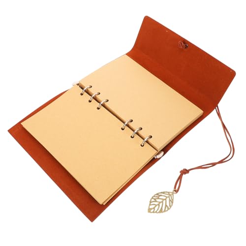 NUOBESTY 携帯活頁記事 レトロデザイン 耐久カバー付き 旅行や日常管理になスケジュールノート