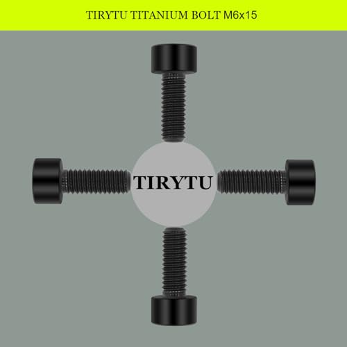 Image of M6x15 Titanium Bolts, Black, 4PC | Lightweight Design, Ideal for Humid /Salty Environments, Socket Head Hex Key No Washer, MTB /Road Bike Bolts