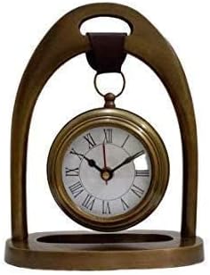 ALFAMART HT Classic 8-Inch Brass Hanging Clock – Perfect Table Clock for Adding Charm and Function to Your Space(Gold)