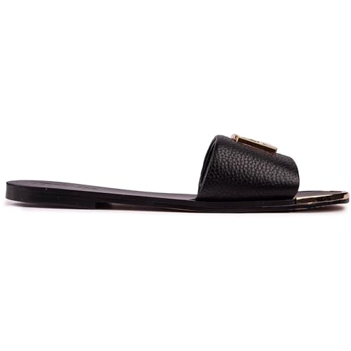 DKNY Damen Sandals Flat Slide, Black, 37 EU
