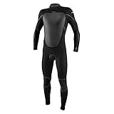 O'Neill Men's Heat 4/3mm Back Zip Full Wetsuit, Black/Black, M