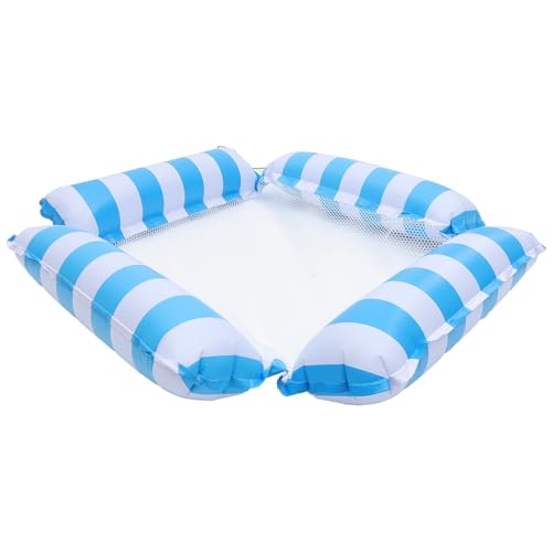 Matelas gonflable piscine rayé bleu ergonomique anti bascule