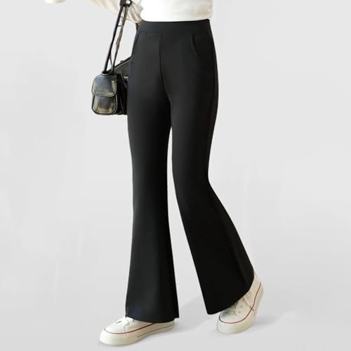 Uniform Pants for Girls Flared Yoga Pants for Kids Stretchy Bootcut Leggings Soft Athletic Workout Tights2