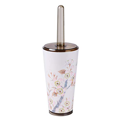 Preisvergleich Produktbild ALYR Toilettenbürstenhalter, Toilettenbürste für Badezimmer Strong Bristles WC-Bürstenhalter Langer Griff Toilet Brush leicht zu reinigen und reinigen, ohne Sackgassen,White