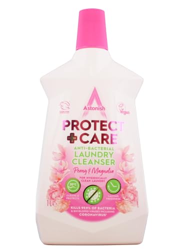Astonish Protect Vegan and Cruelty-free Anti-Bacterial Freshening Laundry Cleanser Liquid, Pink, 1 Litre