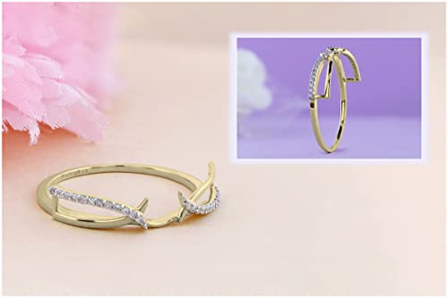 Dazzlingrock Collection Round White Diamond Guard Enhancer Wedding Band for Women (0.15 ctw, Color I-J, Clarity I1-I2) in 14K Solid Gold4