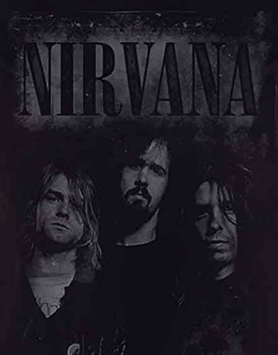 Nirvana Faded Faces Femme T-Shirt Manches Courtes Noir Regular/Coupe Standard - Les Beatles, Paul McCartney, John Lennon, RIngo Starr, George Harrison Nirvana Faded Faces Femme T-Shirt Manches Courtes Noir Regular/Coupe Standard – Image 3
