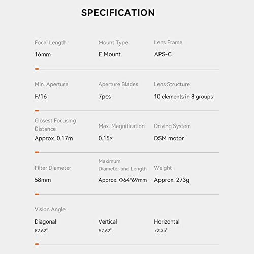 YONGNUO YN16MM F1.8S for Sony E-Mount, F1.8 Large Aperture, Auto Focus APS-C Frame, Wide Angle Prime Lens - Thumbnail 4