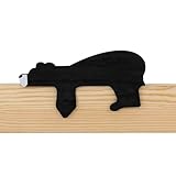 RattanView Wood Bear Door Topper, Woodland Nursery Decor Bear Shape Door Statue Corner Sculpture Safari Decor for Bedroom Nursery Room Living Room Office Shelf (Black)