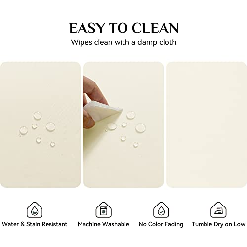 Softalker Rectangle Tablecloth Waterproof & Stain Resistant Table Cloth Wrinkle Free Fabric Washable 210Gsm Polyester Table Cover For Dining/Party/Buffet/Wedding (60X84 Inch, Ivory) #TOP3
